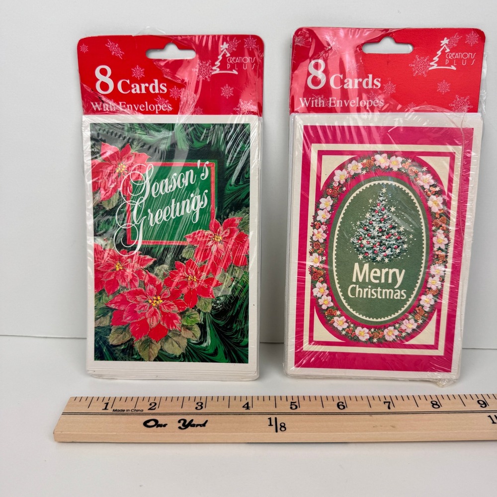 2 Pkgs Vtg Merry‎ Christmas Seaon Greetings Greeting Cards Creation Plus READ